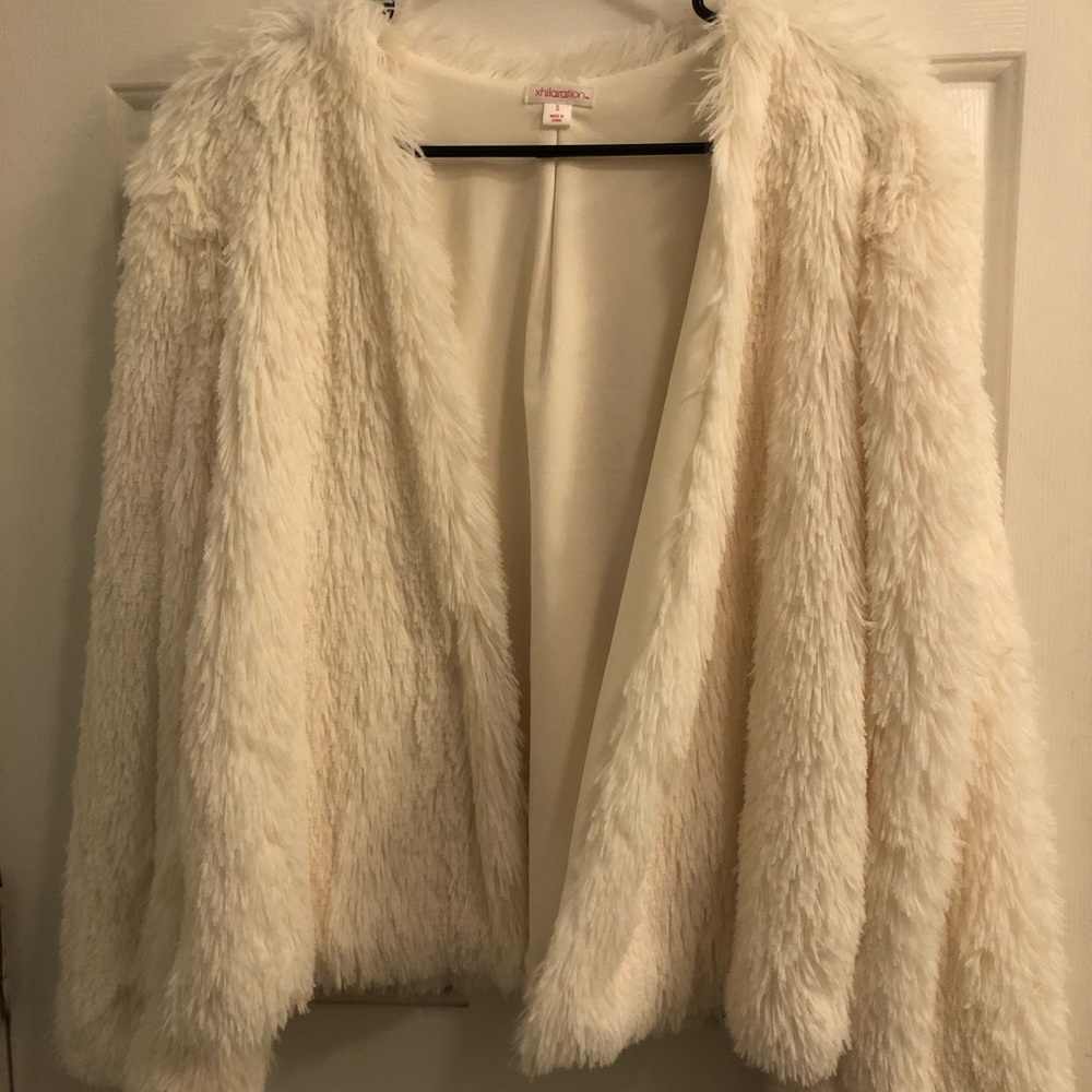 White shaggy jacket